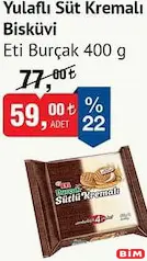 ETİ BURÇAK YULAFLI SÜT KREMALI BİSKÜVİ 400 G ETİ BURÇAK YULAFLI SÜT KREMALI BİSKÜVİ 400 G